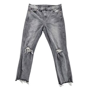 Gap Distressed vintage slim mid rise Gray Denim Jeans size 32/ 14R